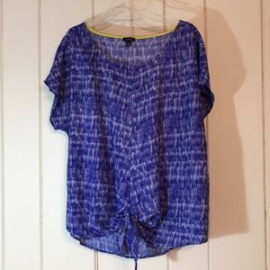 Ann Taylor blue and white blouse, XL